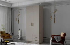 Szafa ADA I 80 cm - pojemna garderoba - KASZMIR+ZŁOTY