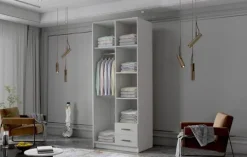 Szafa ADA I 80 cm - pojemna garderoba - KASZMIR+ZŁOTY