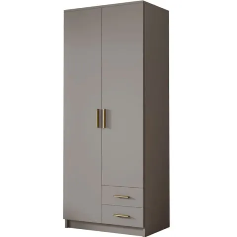 Szafa ADA I 80 cm - pojemna garderoba - KASZMIR+ZŁOTY