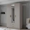 Szafa ADA II 120 cm - pojemna garderoba z lustrem - KASZMIR+ZŁOTY