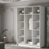 Szafa CALPE I 150 cm-pojemna garderoba-BIAŁY+ZŁOTY