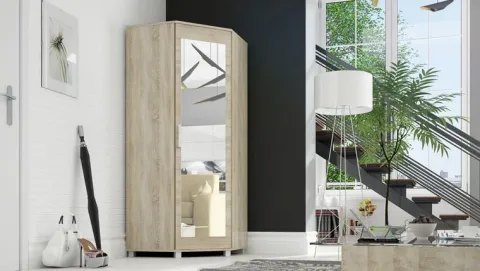 Szafa narożna z lustrem 80/80 wenge, 5 kolorów