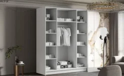 Szafa SANA 200 cm-pojemna garderoba-CZARNY+CZARNY