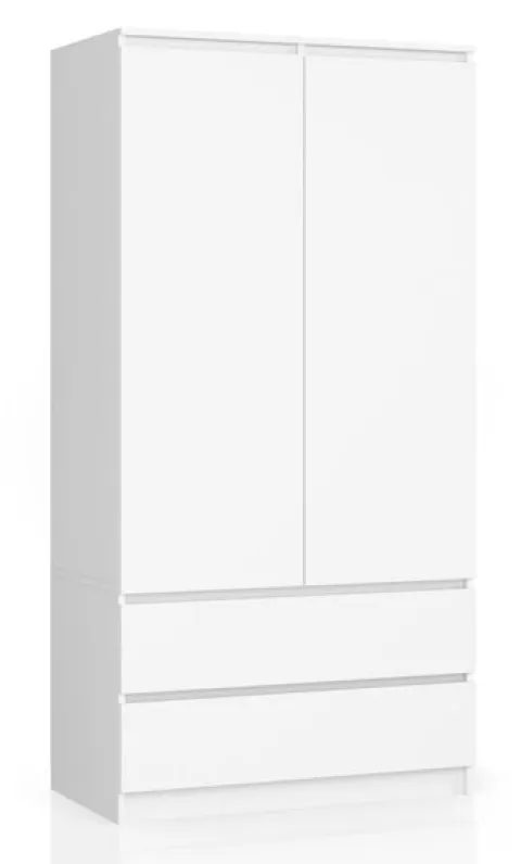 SZAFA S 90 cm 2 DRZWI 2 SZUFLADY BIAŁA