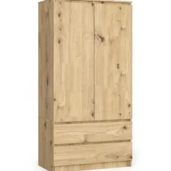 Szafa S 90 cm 2 drzwi 2 szuflady - dąb artisan