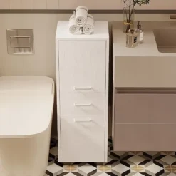 Szafka 2 drzwi funkcjonalna z szufladą nowoczesna loft biała
