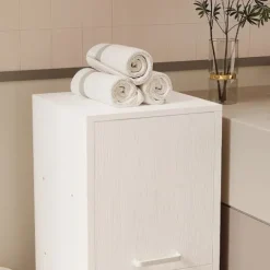 Szafka 2 drzwi funkcjonalna z szufladą nowoczesna loft biała
