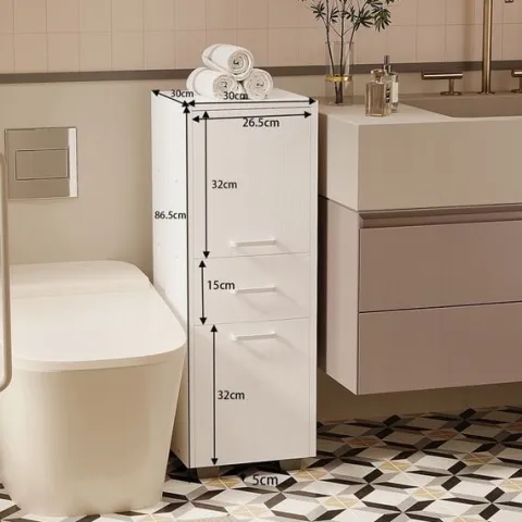 Szafka 2 drzwi funkcjonalna z szufladą nowoczesna loft biała