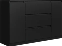 SZAFKA KOMODA 2D3S 120CM CZARNA SZUFLADY DRZWI
