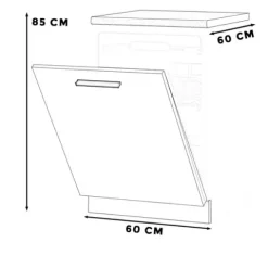 Szafka Kuchenna Front Do Zabudowy Zmywarki 60cm Blande Wotan Biały Mat