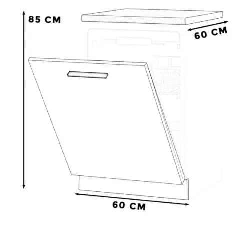 Szafka Kuchenna Front Do Zabudowy Zmywarki 60cm Blande Wotan Biały Mat