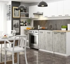 SZAFKA KUCHENNA OLIWIA S 60cm 3S BIAŁA-BETON