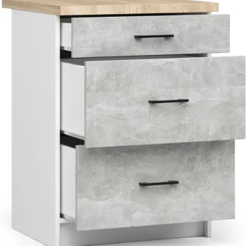 SZAFKA KUCHENNA OLIWIA S 60cm 3S BIAŁA-BETON
