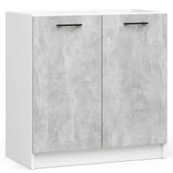 SZAFKA KUCHENNA POD ZLEWOZMYWAK OLIWIA S 80cm BIAŁA-BETON