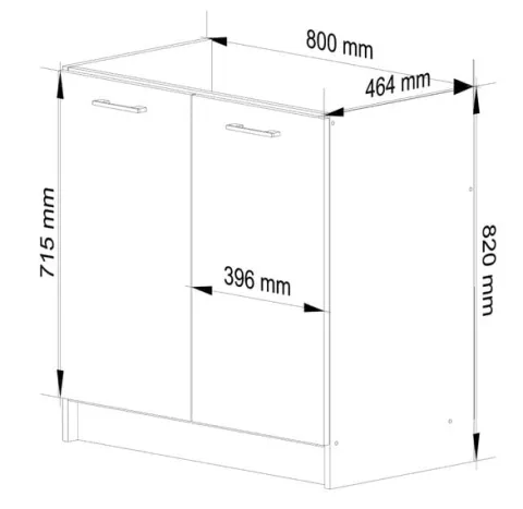 SZAFKA KUCHENNA POD ZLEWOZMYWAK OLIWIA S 80cm BIAŁA-BETON