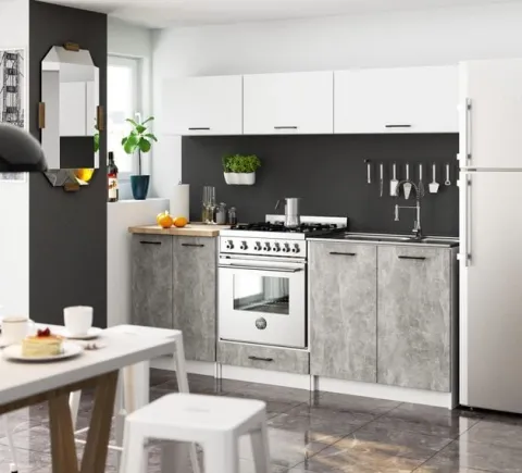 SZAFKA KUCHENNA POD ZLEWOZMYWAK OLIWIA S 80cm BIAŁA-BETON