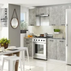 Szafka kuchenna wisząca OLIWIA 80 cm H720 2 drzwi 2 półki - biała beton