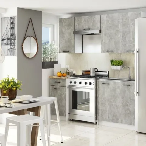 Szafka kuchenna wisząca OLIWIA 80 cm H720 2 drzwi 2 półki - biała beton