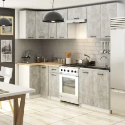 Szafka kuchenna wisząca OLIWIA 80 cm H720 2 drzwi 2 półki - biała beton