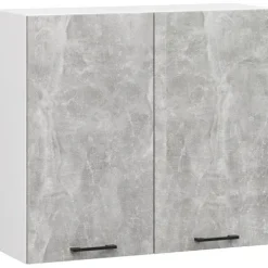Szafka kuchenna wisząca OLIWIA 80 cm H720 2 drzwi 2 półki - biała beton