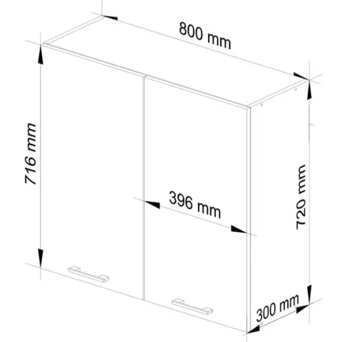 Szafka kuchenna wisząca OLIWIA 80 cm H720 2 drzwi 2 półki - biała beton