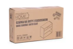Szafka na buty z otwieranym siedziskiem 2 półki biała ModernHome
