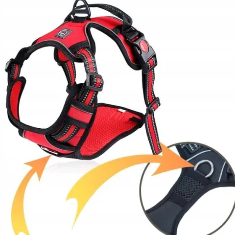 SZELKI BEZUCISKOWE typu GUARD dla psa ELITE L red