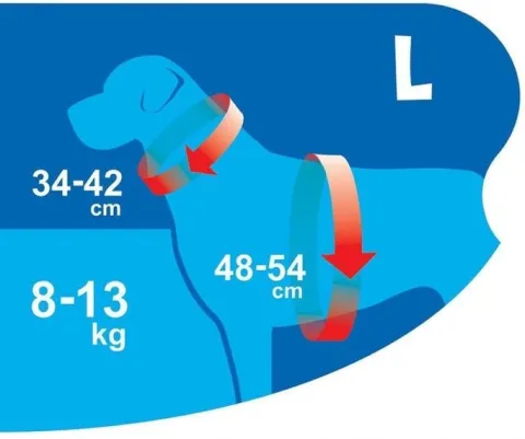 SZELKI DLA PSA MOCNE ODBLASKOWE BEZUCISKOWE ROZMIAR L 42-54 cm + GRATIS