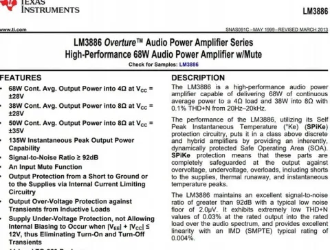 (2szt) LM3886TF wzmacniacz audio 68W obudowa TO220TF-11