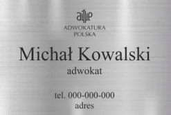 Tabliczka Kancelaria Adwokacka grawerowana grawer
