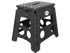 Taboret stołek składany antypoślizgowy krzesło podest 150kg 32cm czarny