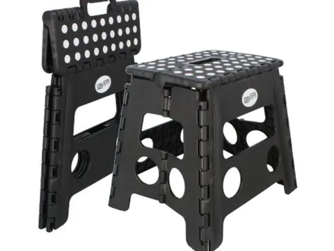 Taboret stołek składany antypoślizgowy krzesło podest 150kg 32cm czarny