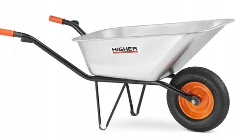 Taczka ogrodowa budowlana ocynkowana stalowa HIGHER 130L mocna