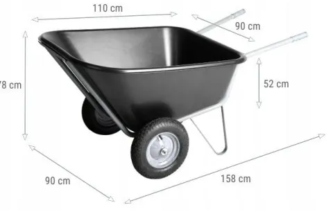Taczka ogrodowa dwukołowa koleba wózek paszowy JAPONKA 350L PLASTIKOWY