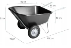 Taczka ogrodowa dwukołowa koleba wózek paszowy JAPONKA 350L PLASTIKOWY