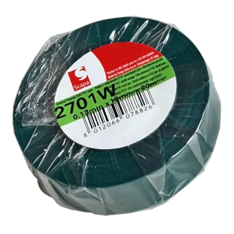 TAŚMA IZOLACJA PCV 2701W 19mm/20m ZIELONA, KLEJ AKRYLOWY, SCAPA