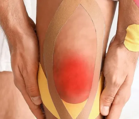 Taśma Kinezjologiczna Sportowa Wodoodporna Cielista 5m x 5cm Tejp na Stawy