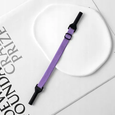 Taśma na okulary na regulowanej gumce z silikonowymi zaczepami - FIOLET