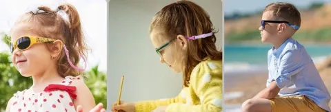 Taśma na okulary na regulowanej gumce z silikonowymi zaczepami - FIOLET