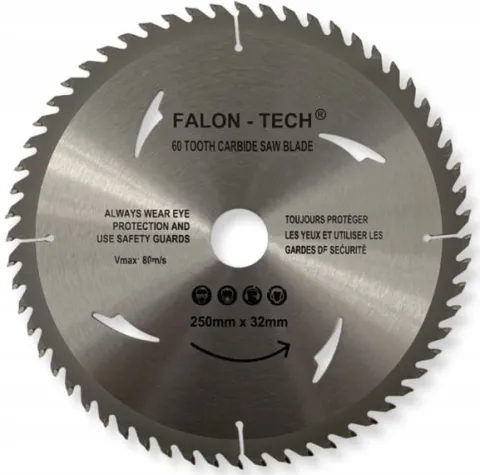 Tarcza widiowa Falon-Tech 250x32 mm 60T do drewna i płyt