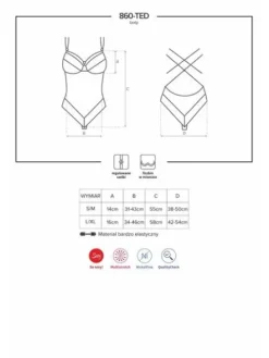 860-TED body czarne - cudowne doznania Obsessive L/XL