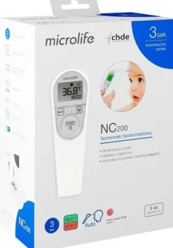 TERMOMETR BEZDOTYKOWY MICROLIFE NC 200 ELEKTRONICZNY + ETUI SZYBKI POMIAR