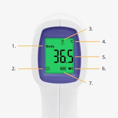 TERMOMETR BEZDOTYKOWY NA PODCZERWIEŃ LCD ELEKTRONICZNY CYFROWY DOKŁADNY