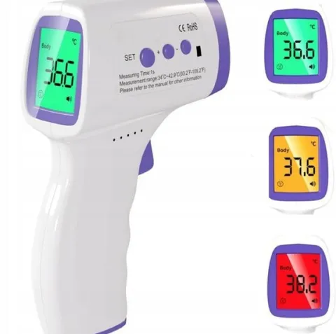 TERMOMETR BEZDOTYKOWY NA PODCZERWIEŃ LCD ELEKTRONICZNY CYFROWY CERTYFIKAT