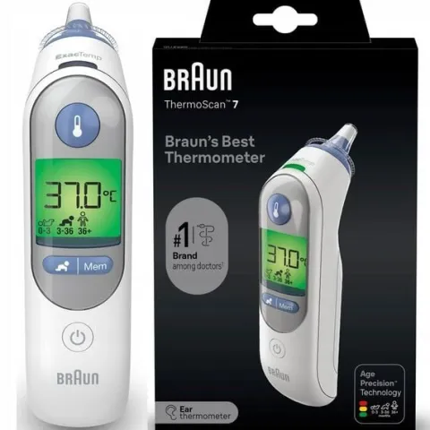 TERMOMETR DO UCHA DOUSZNY BRAUN IRT6520 THERMOSCAN 7 AGE PRECISION