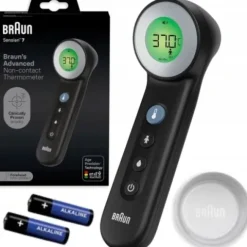 TERMOMETR ELEKTRONICZNY BEZDOTYKOWY MEDYCZNY PODCZERWIEŃ BRAUN BNT400 BLACK