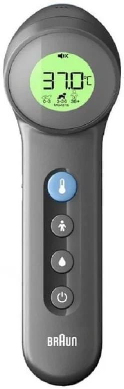 TERMOMETR ELEKTRONICZNY BEZDOTYKOWY MEDYCZNY PODCZERWIEŃ BRAUN BNT400 BLACK