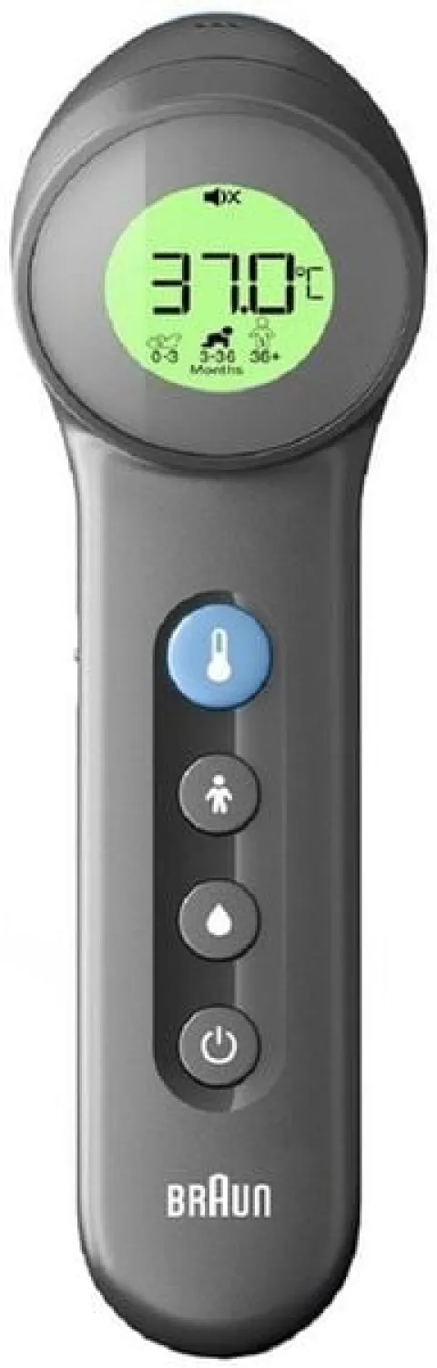 TERMOMETR ELEKTRONICZNY BEZDOTYKOWY MEDYCZNY PODCZERWIEŃ BRAUN BNT400 BLACK