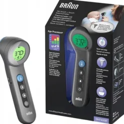TERMOMETR ELEKTRONICZNY BEZDOTYKOWY MEDYCZNY PODCZERWIEŃ BRAUN BNT400 BLACK