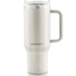 Termos próżniowy kubek ze słomką 1180 ml Berdsen kremowy